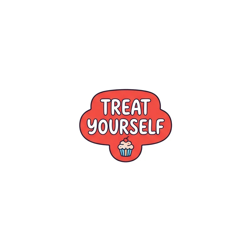 Treat Yourself Fridge Magnet, funny dessert quote, kitchen decor, gift for bakers