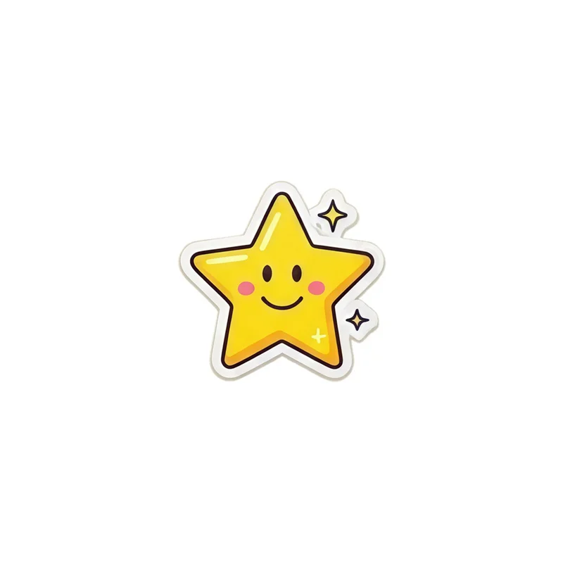 Smiling Yellow Star Fridge Magnet, y2k icon, room decor, gift for y2k fans