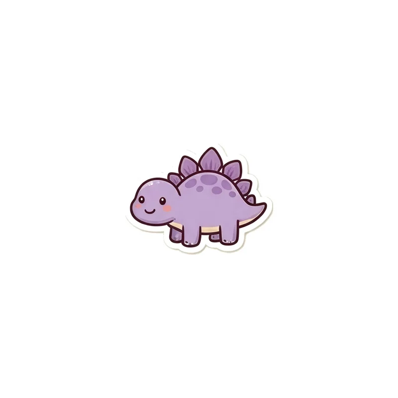Purple Baby Stegosaurus Fridge Magnet, kawaii dinosaur, kids room decor, gift for dino fans