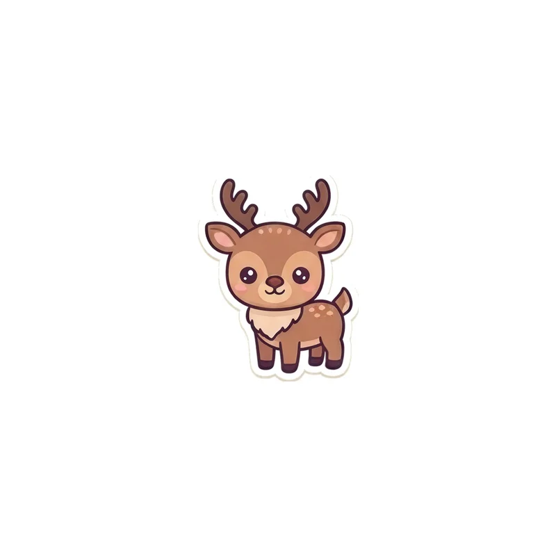 Antlered Reindeer Fridge Magnet, kawaii deer, Christmas kitchen decor, holiday gift for deer lovers