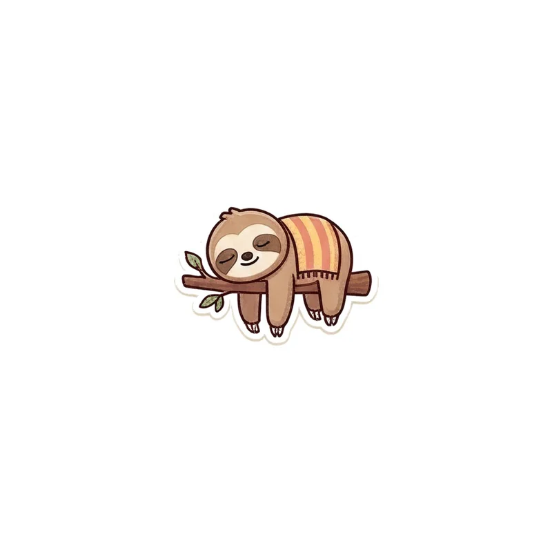 Sloth Asleep On A Branch Fridge Magnet, sleeping kawaii sloth, bedroom decor, gift for sloth lovers