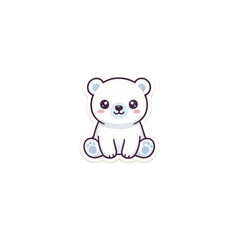 Sitting Polar Bear Cub Fridge Magnet, kawaii arctic animal, winter decor, gift for bear lovers