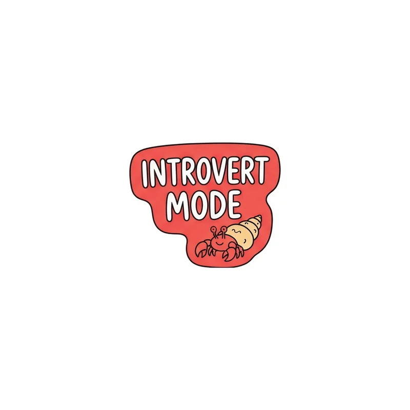 Introvert Mode Fridge Magnet, funny hermit crab quote, home office decor, gift for introverts