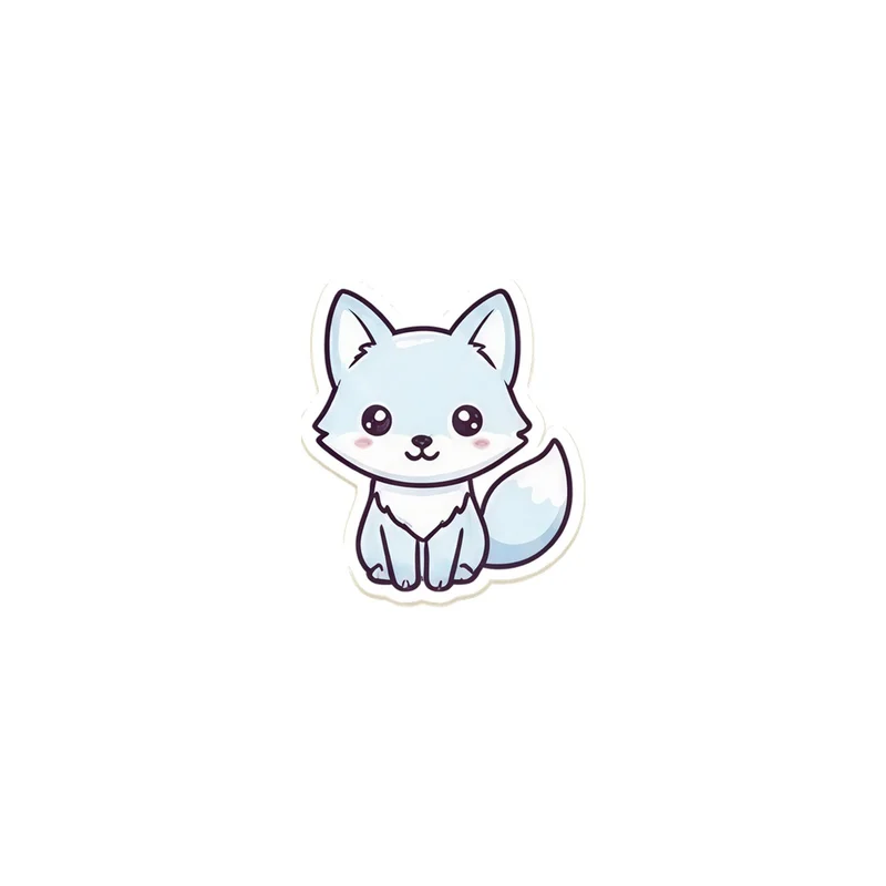 Pale Arctic Fox Fridge Magnet, kawaii snow fox, winter decor, gift for fox lovers