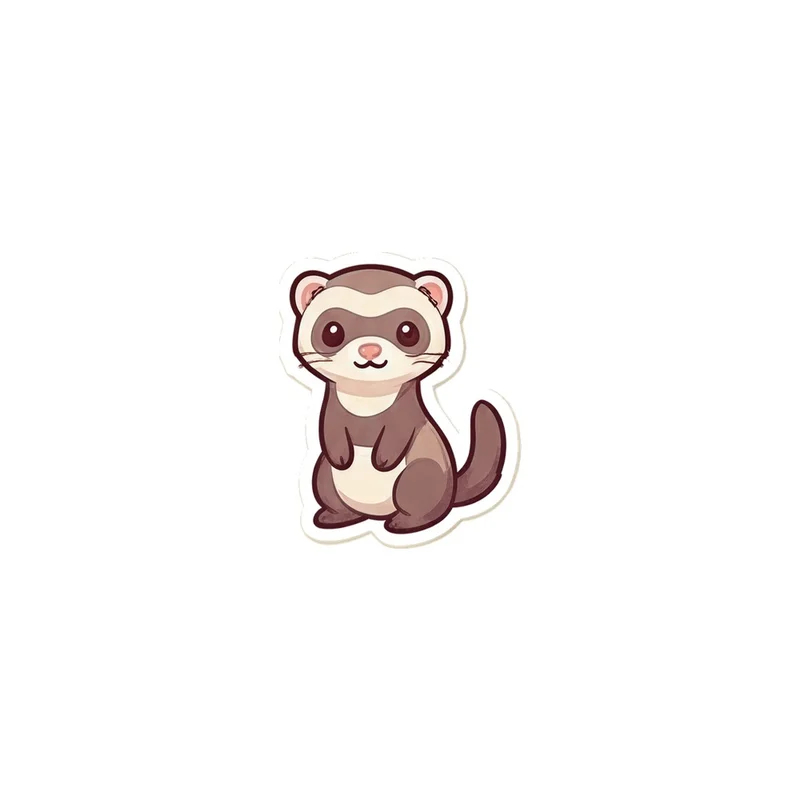 Sitting Ferret Fridge Magnet, kawaii pet ferret, small pet decor, gift for ferret owners