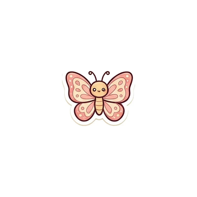 Pink Spotted Butterfly Fridge Magnet, dotted wings, cottagecore decor, gift for butterfly lovers