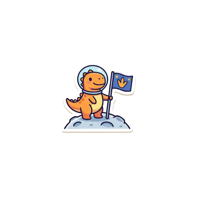 Dinosaur Astronaut Die-Cut Magnet, galaxy art, fridge decor, locker decor, quirky gift for space and dinosaur lovers