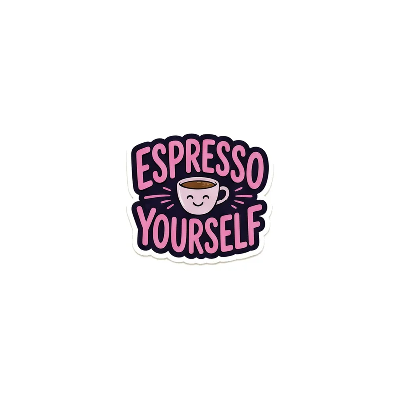 Coffee Cup Mood Meme Die-Cut Magnet, funny vinyl decor, fridge accessory, coffee lover gift, caffeine humor meme