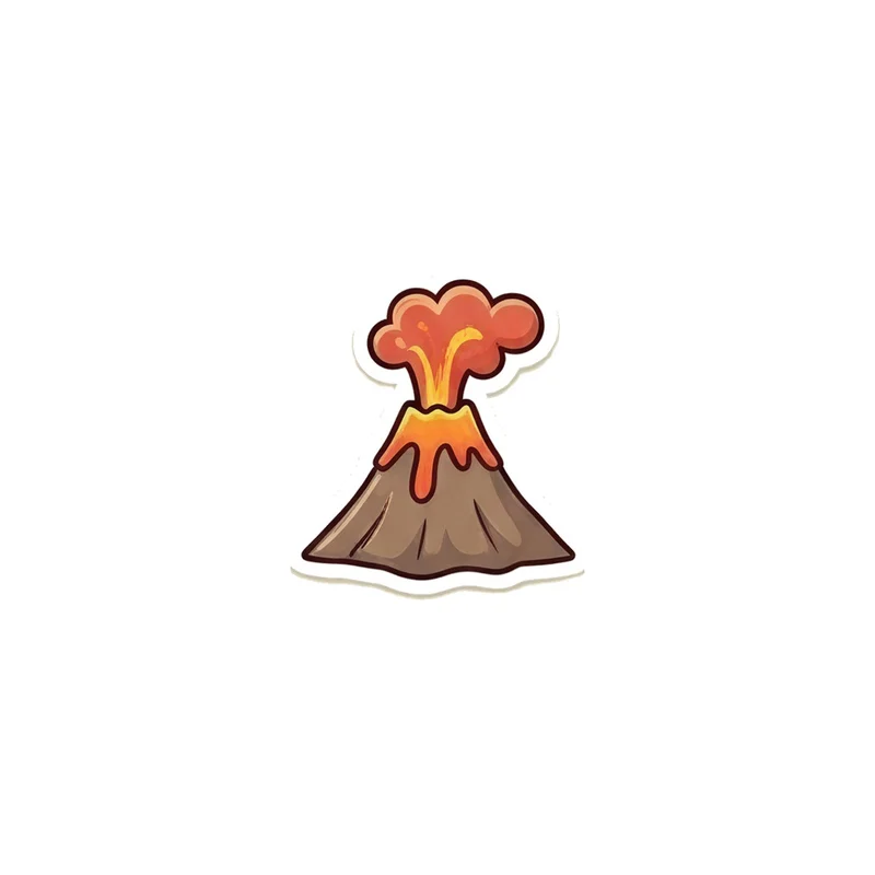 Lava Plume Volcano Fridge Magnet, kawaii dinosaur, kids room decor, gift for dino fans
