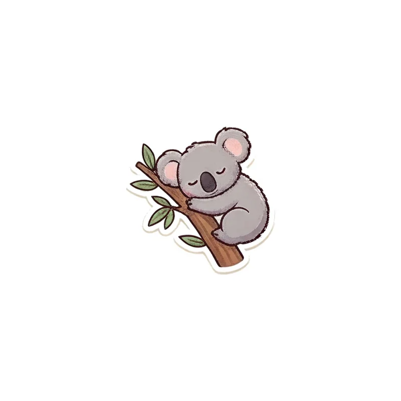 Koala Asleep On A Branch Fridge Magnet, sleeping kawaii koala, bedroom decor, gift for koala lovers