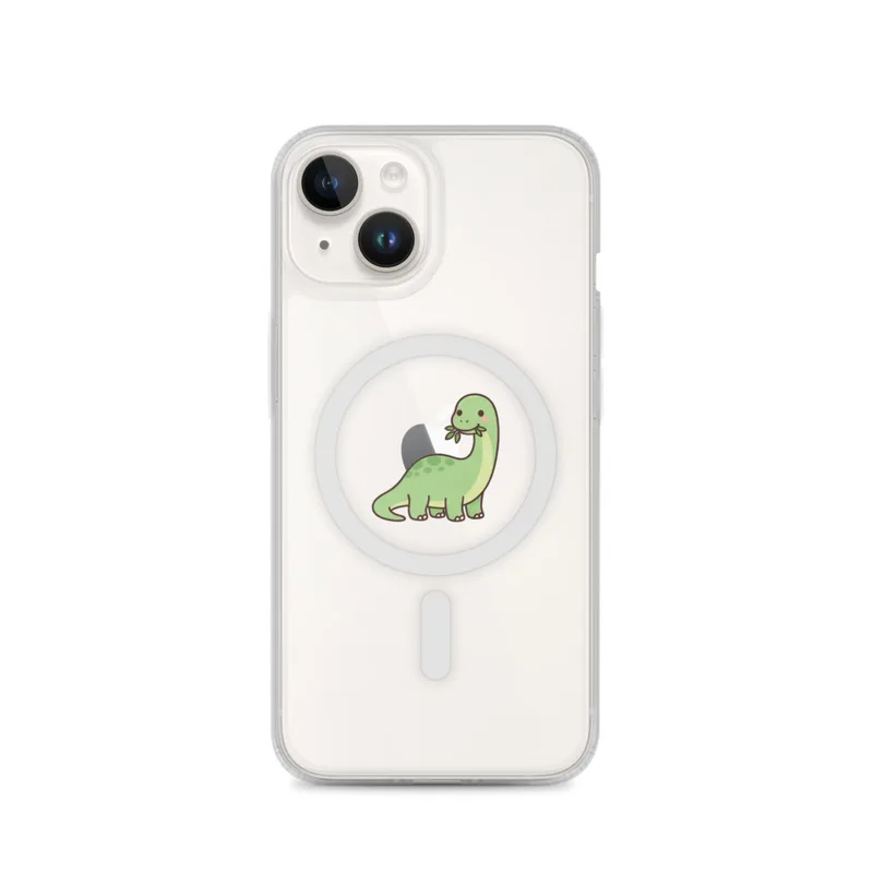 Singing Baby Pterodactyl MagSafe Clear Phone Case, iPhone 14, 15, 16 and 17 case, kawaii dinosaur, gift for dino fans