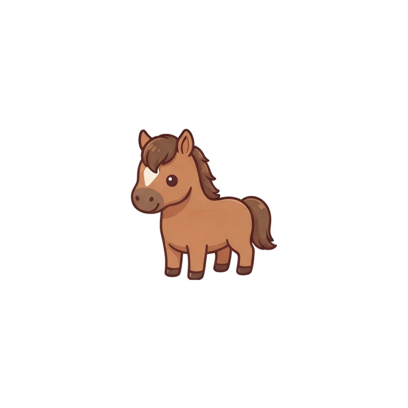 Brown Pony Fridge Magnet, kawaii horse, stable decor, gift for horse lovers