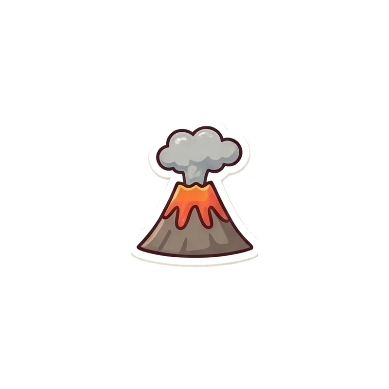 Erupting Volcano Fridge Magnet, kawaii dinosaur, kids room decor, gift for dino fans