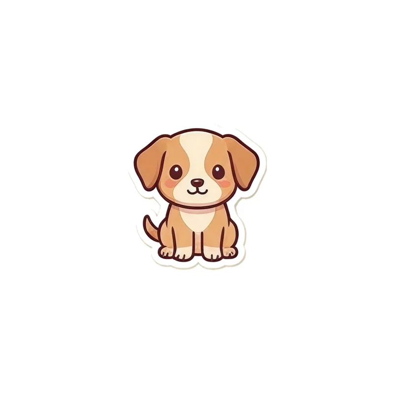 Tan And White Puppy Fridge Magnet, kawaii dog, pet lover decor, gift for dog people