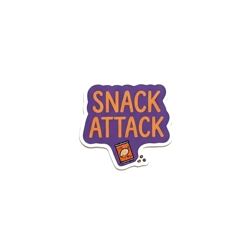 Snack Attack Fridge Magnet, funny food meme, kitchen decor, gift for snack lovers