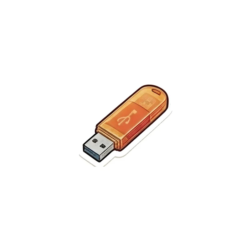 Orange USB Stick Fridge Magnet, y2k icon, room decor, gift for y2k fans