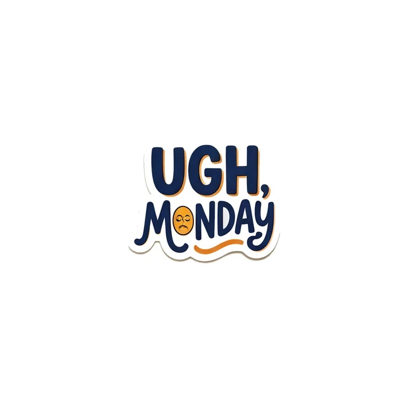Ugh Monday In Navy Fridge Magnet, funny work meme, office decor, gift for coworkers