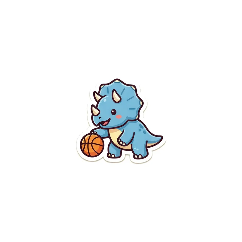 Sporty Dinosaur Die-Cut Magnet, playful vinyl art, fridge decor, locker accessory, dinosaur sports gift, gift for dinosaur fans
