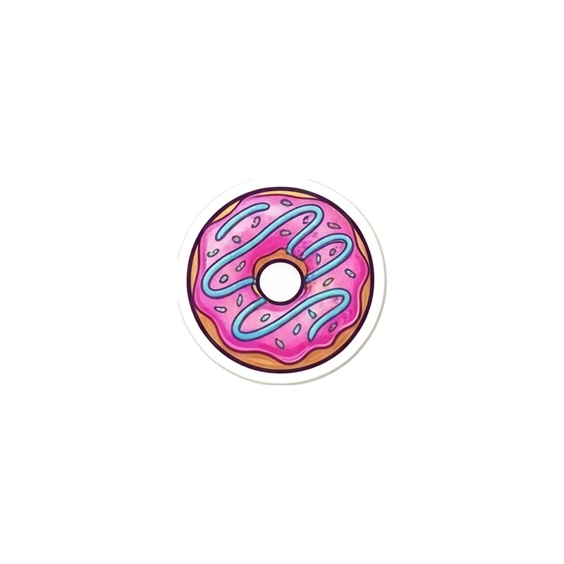 Pink Frosted Donut Fridge Magnet, cute dessert art, kitchen decor, gift for dessert lovers