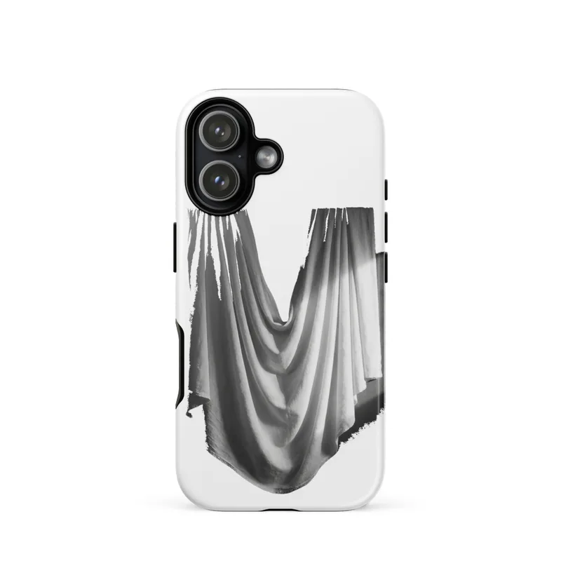Softly Folded White Drapery Tough Phone Case, iPhone 15, 16 and 17 case, minimalist photography, photography lover gift