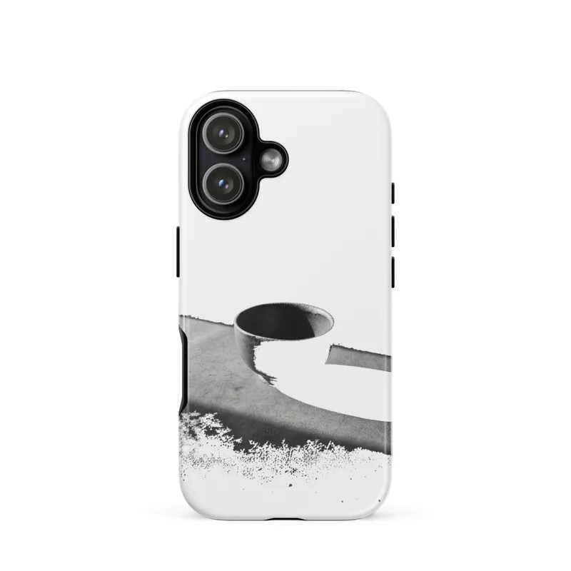 Bowl in a Beam of Light Tough Phone Case, minimalist monochrome photography, dramatic shadow, iPhone 15, 16 and 17 case, gift for art lovers