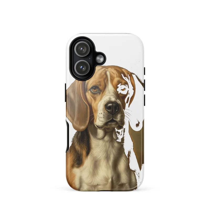 Beagle Portrait Tough Phone Case, 17th century Dutch oil painting style, iPhone 15, 16 and 17 case, dog lover gift
