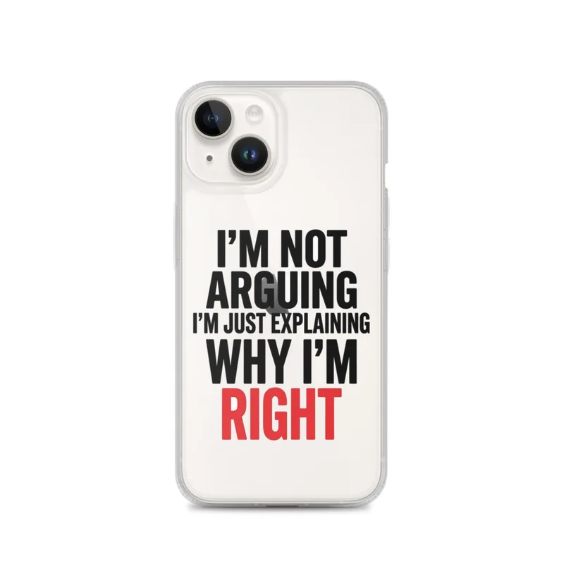 I'm Silently Correcting Your Grammar clear phone case, iPhone 14, 15, 16 and 17 case, sarcastic typography, funny gift for grammar lovers
