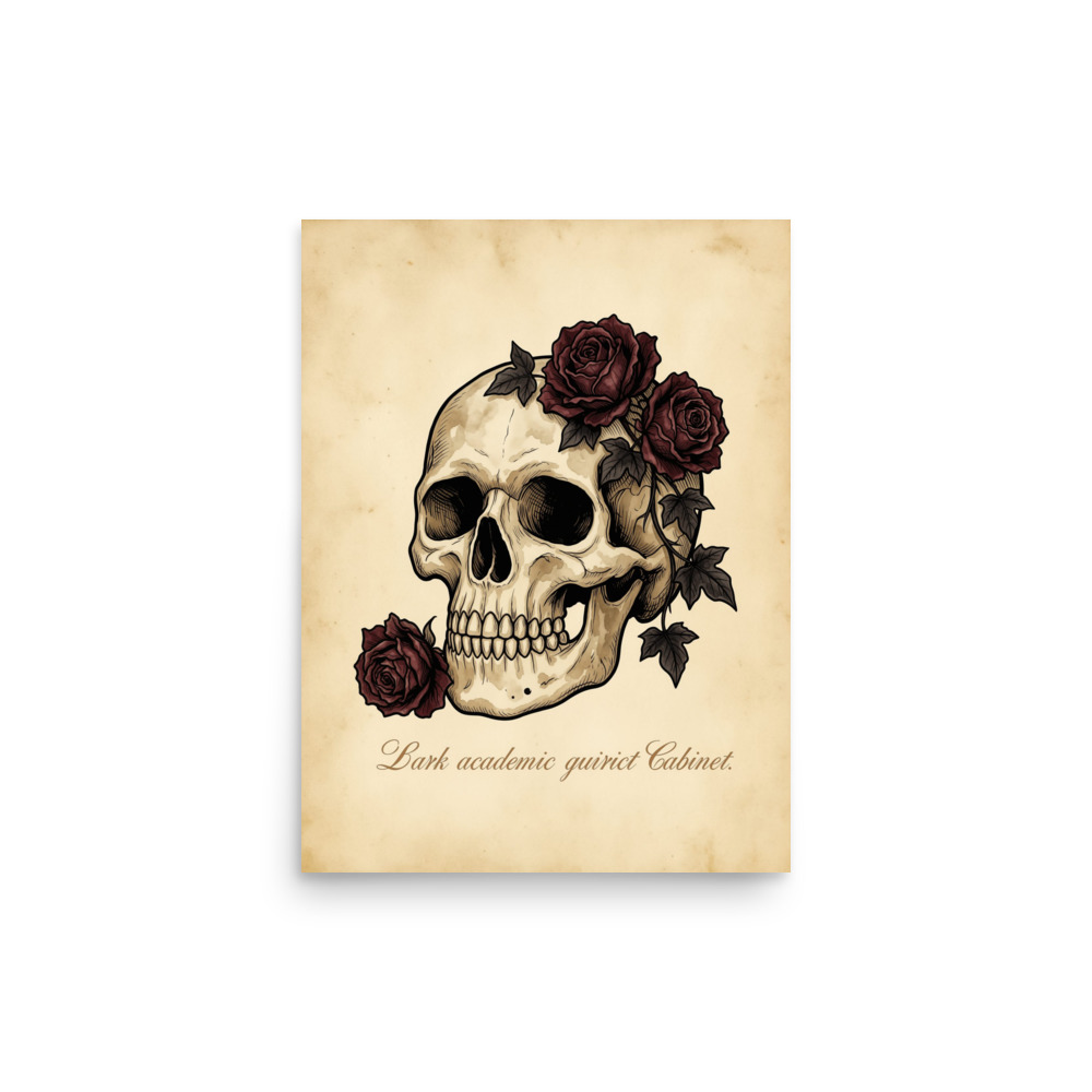 Skull with Dried Roses