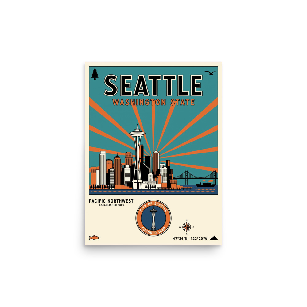 Seattle Skyline Poster
