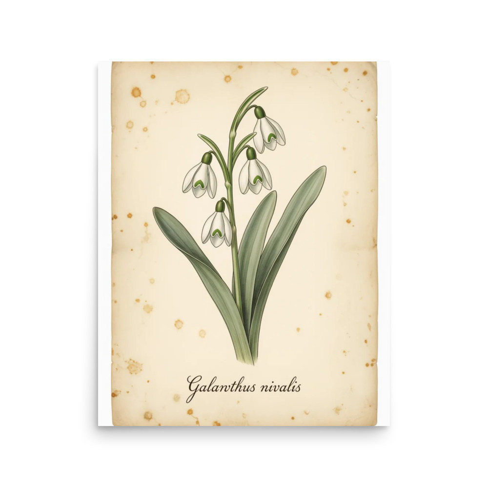 Snowdrop — Vintage Botanical Print