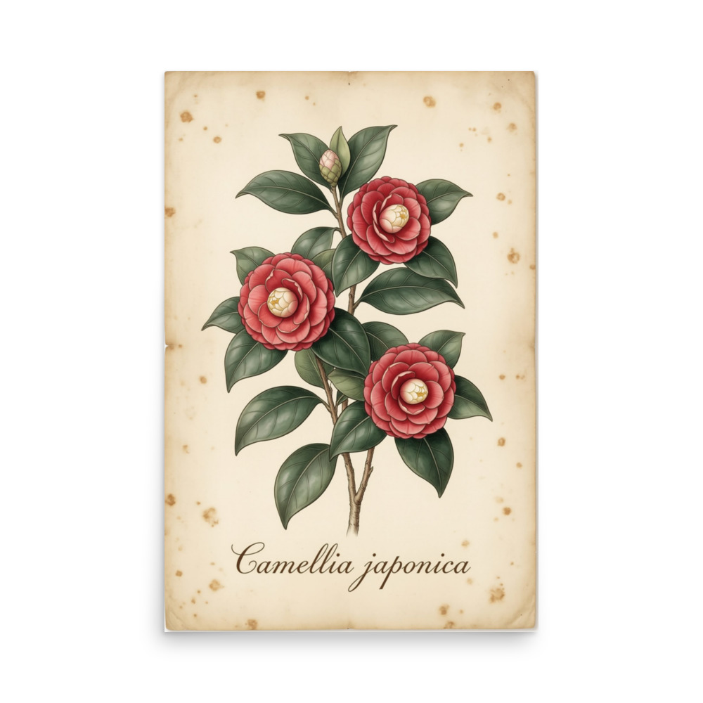 Camellia — Vintage Botanical Print
