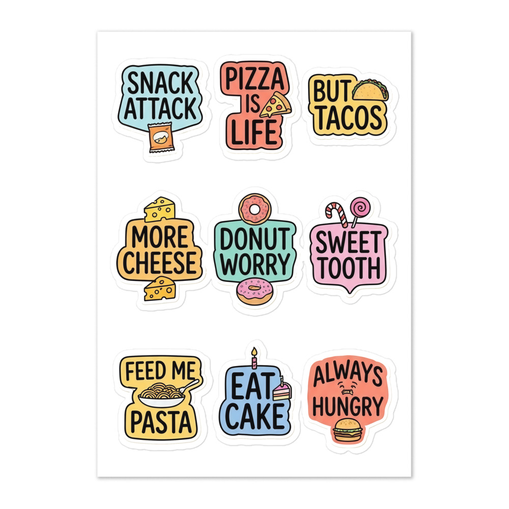 Snack Life Meme Sticker Sheet