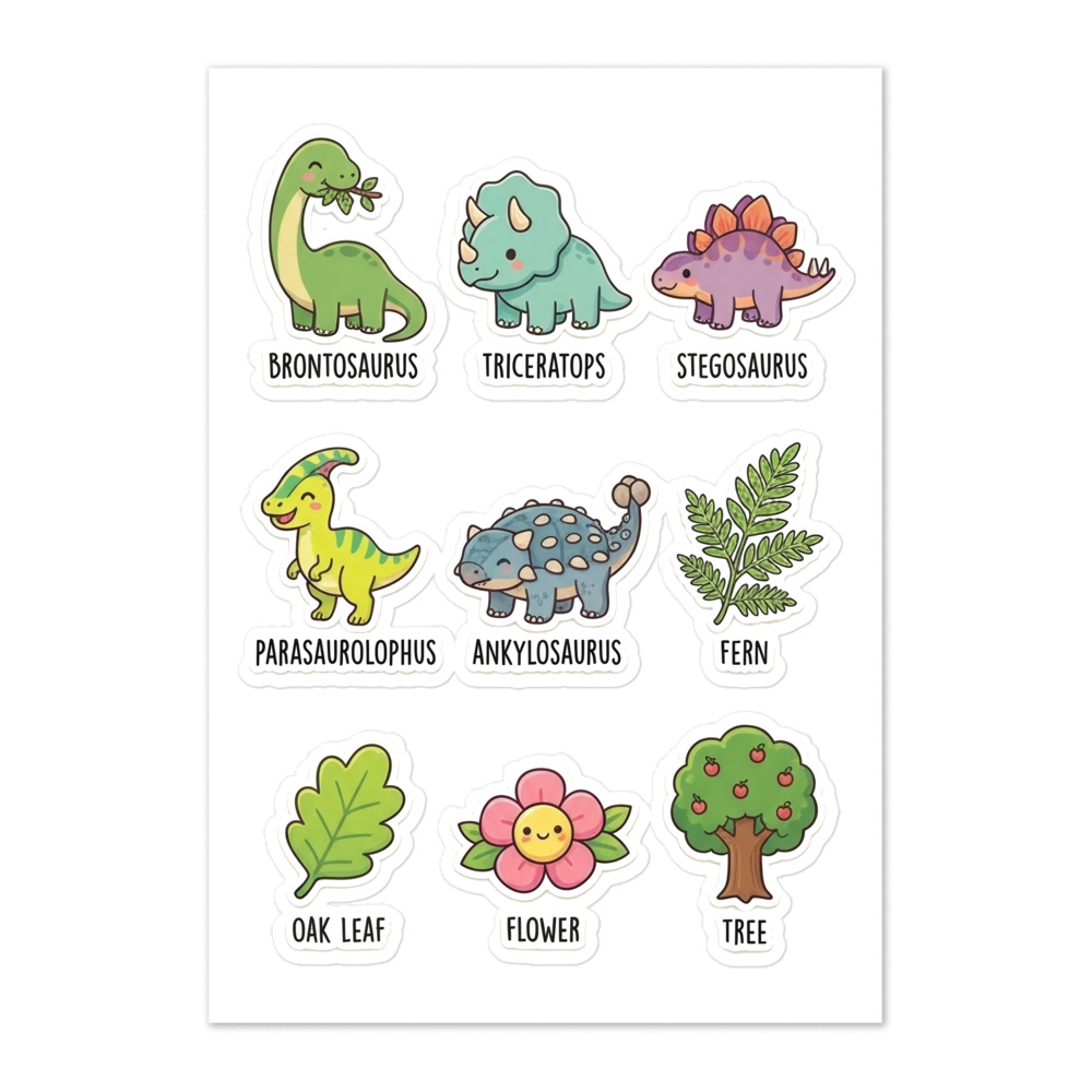 Herbivore Dino Friends Sticker Sheet
