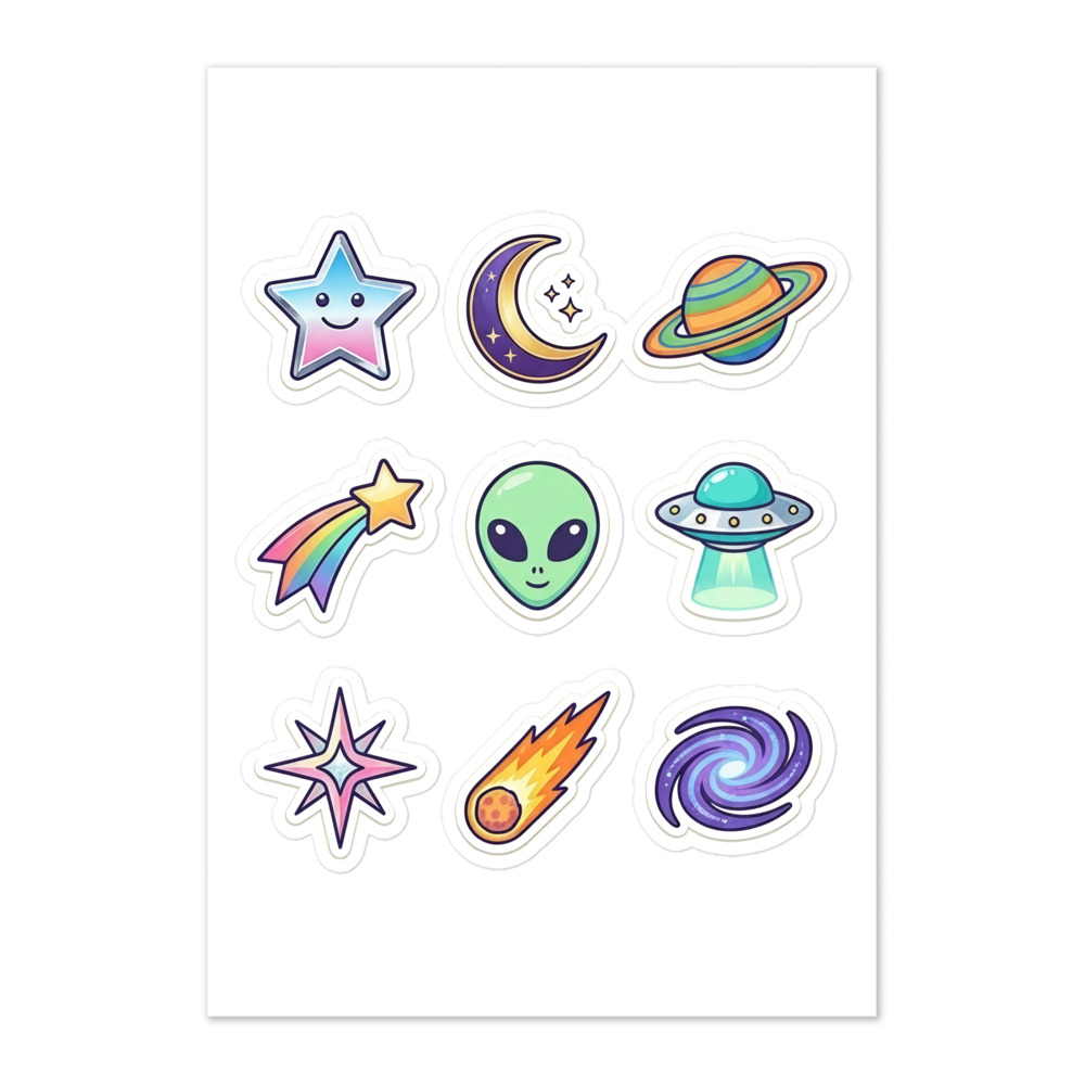 Y2K Cosmic Sticker Sheet
