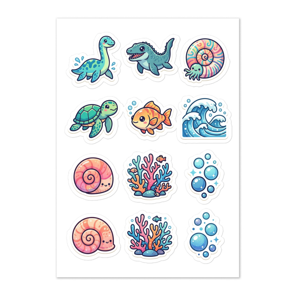Ocean Dinos Sticker Sheet