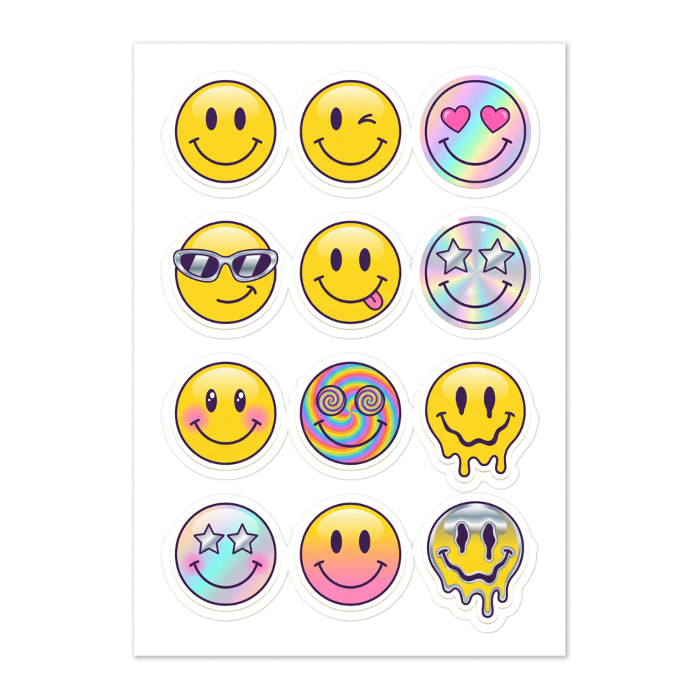 Y2K Smiley Mood Sticker Sheet