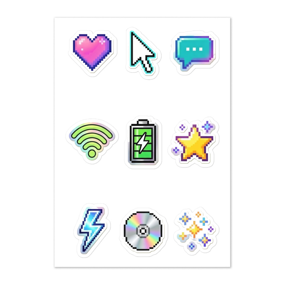 Y2K Cyber Icons Sticker Sheet