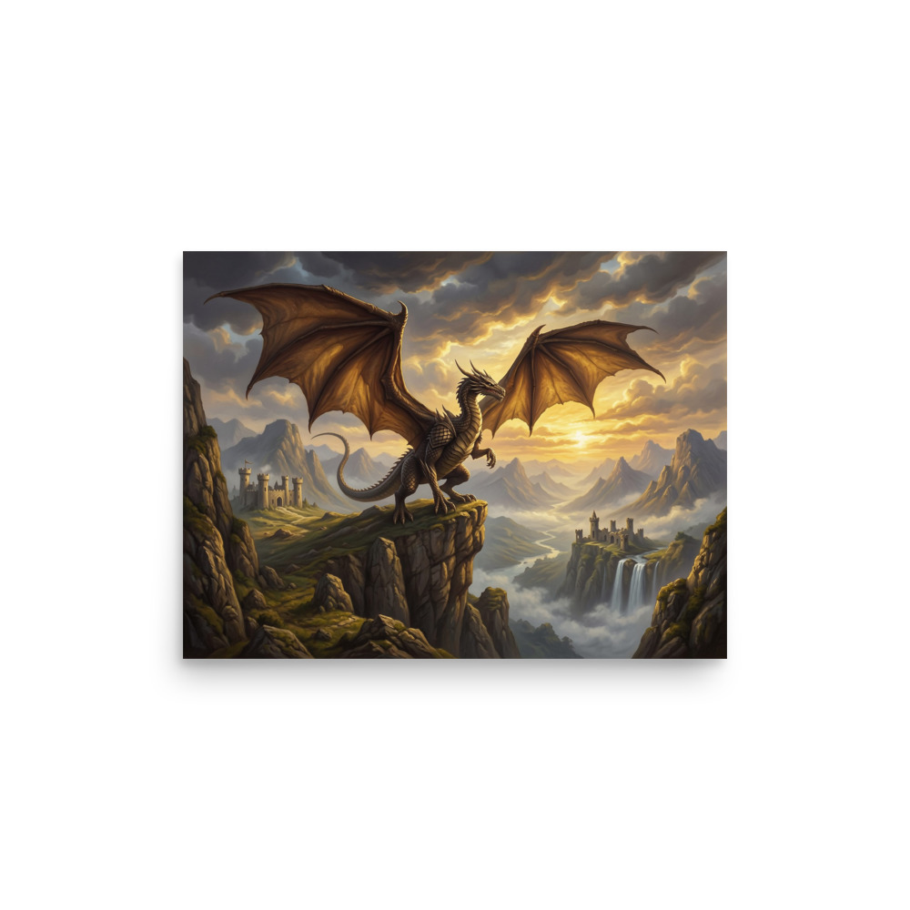 Red Dragon Over Misty Valley