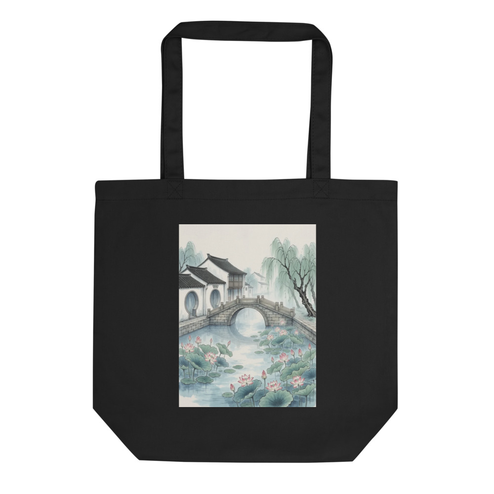 Lotus Canal Bridge Tote Bag