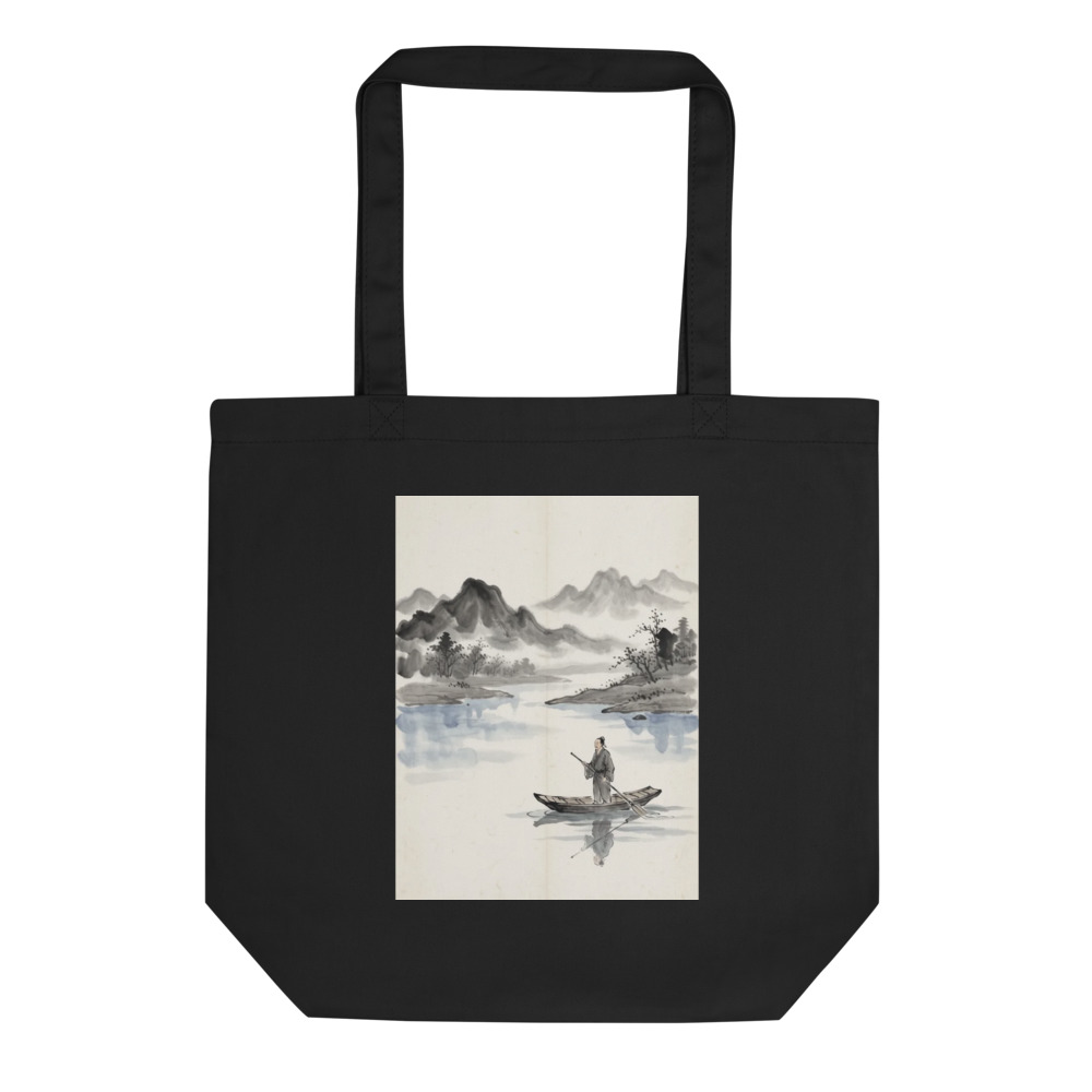 Fisherman on Misty River 渔舟 Tote Bag
