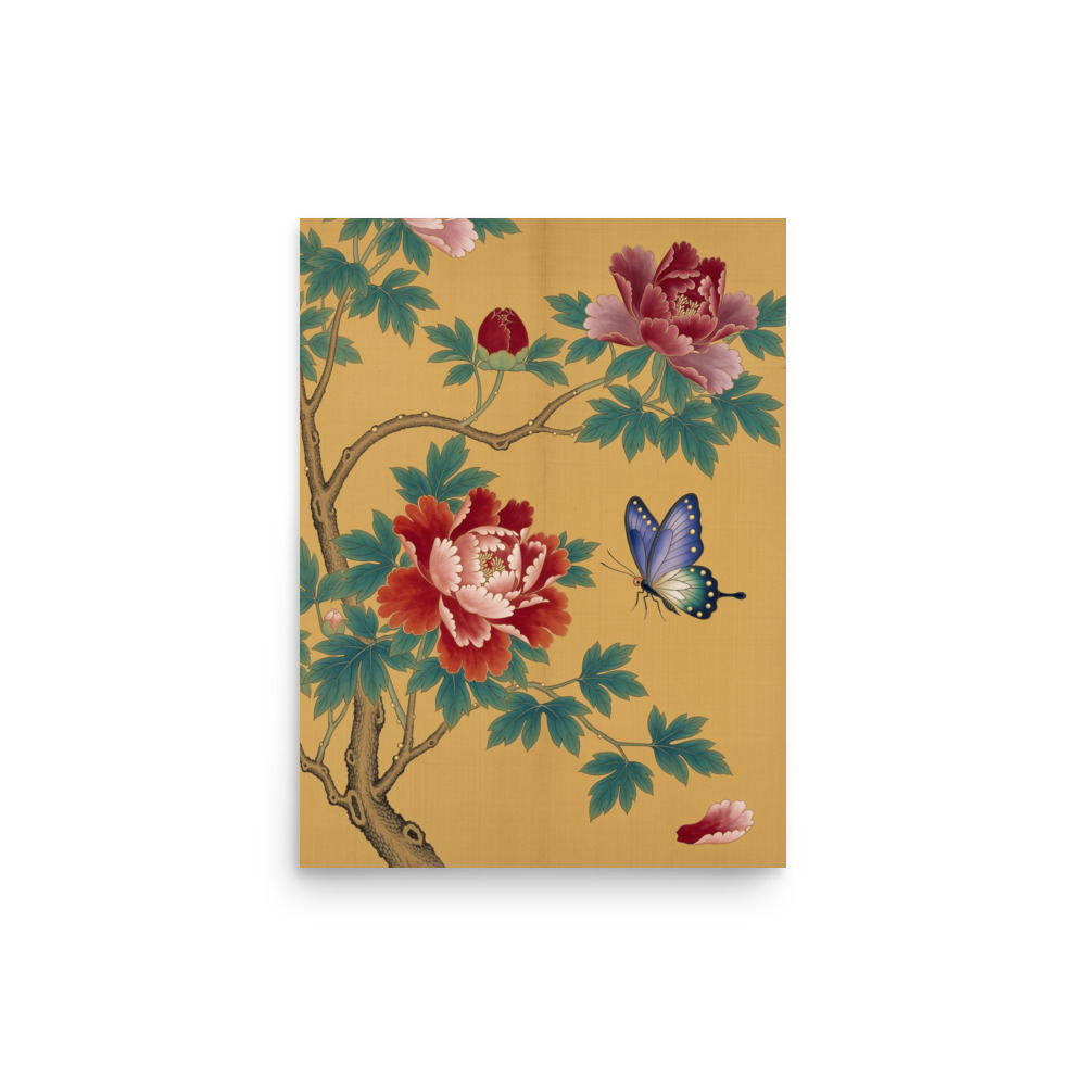Peony & Butterflies 牡丹