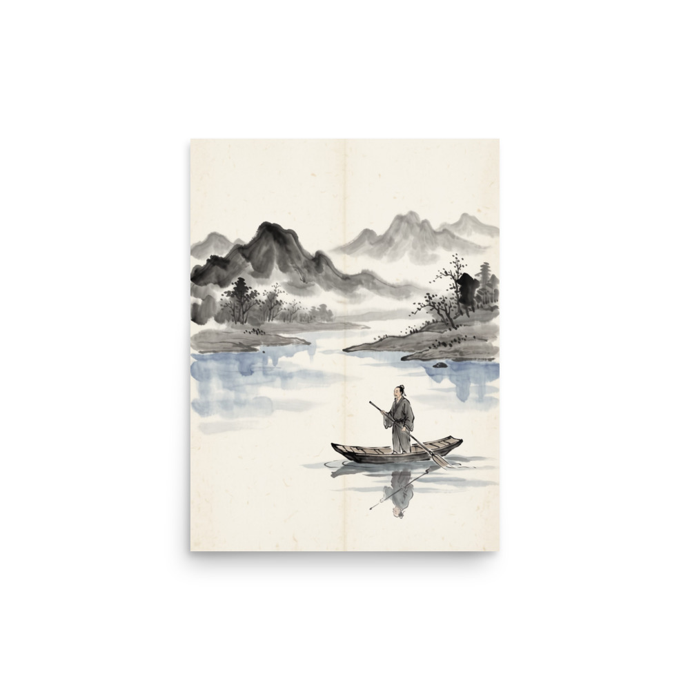 Fisherman on Misty River 渔舟
