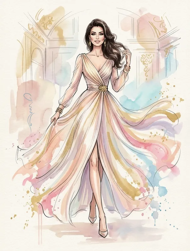 Woman in a Flowing Gown