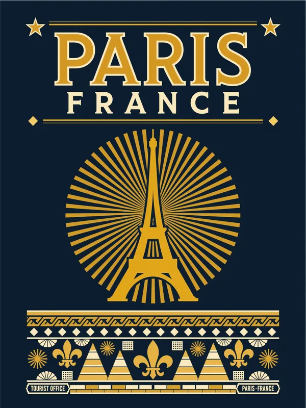 Paris Landmark Poster