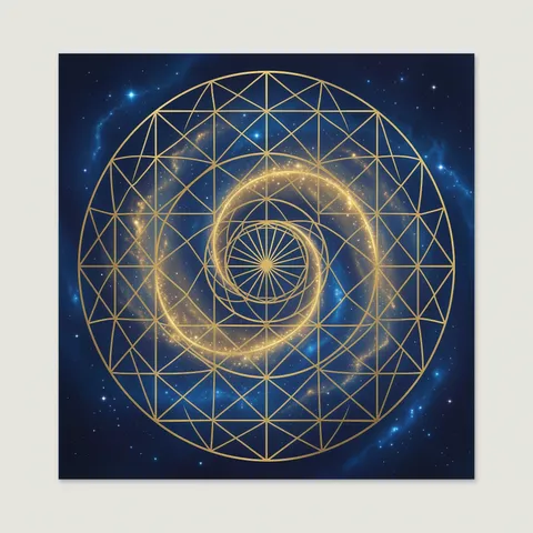 Golden Spiral Galaxy Celestial Print