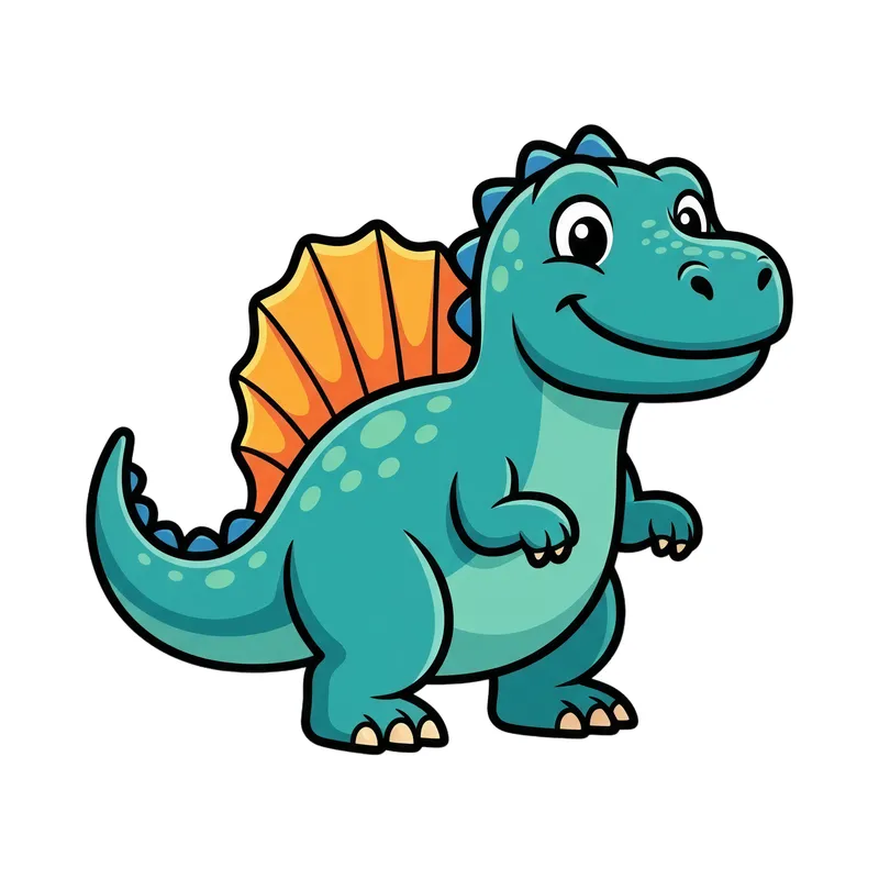 Spinosaurus Art Print, cartoon dinosaur decor, nursery wall art, playroom decoration, gift for young dinosaur fans