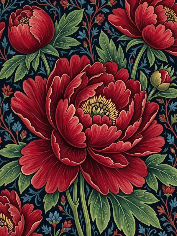 Crimson Peony Maximalist