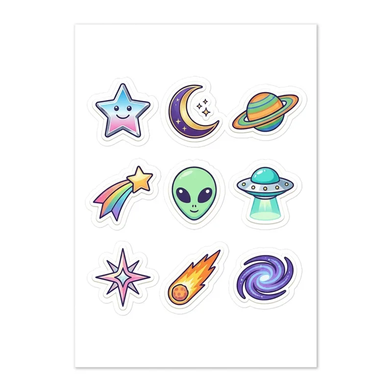 Y2K Cosmic Sticker Sheet