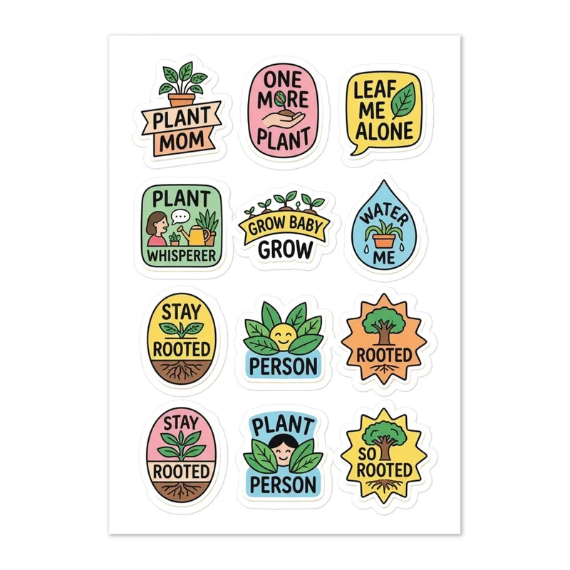 Plant Parent Meme Sticker Sheet