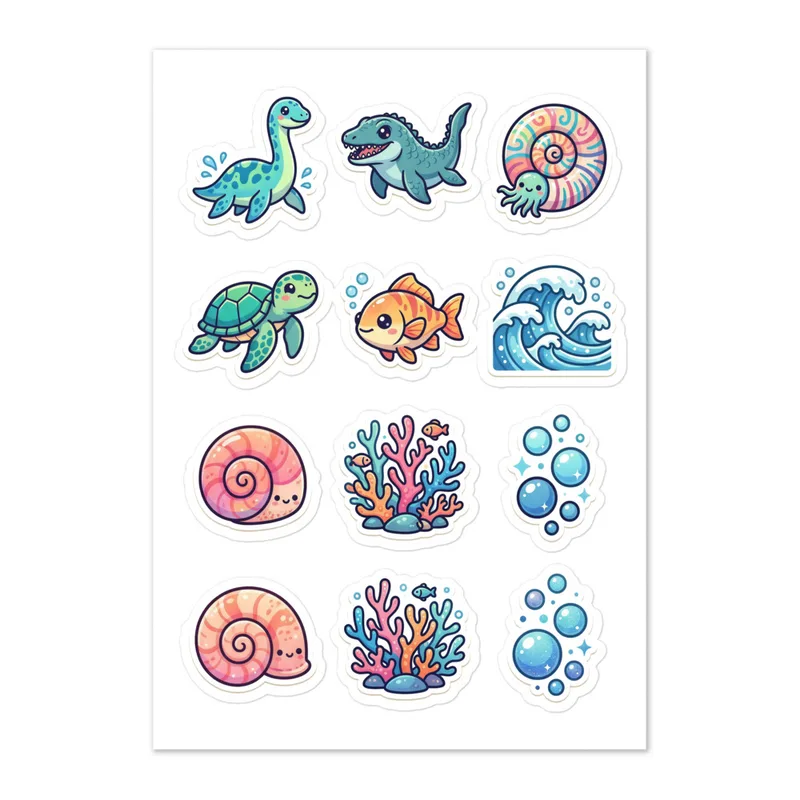 Ocean Dinos Sticker Sheet